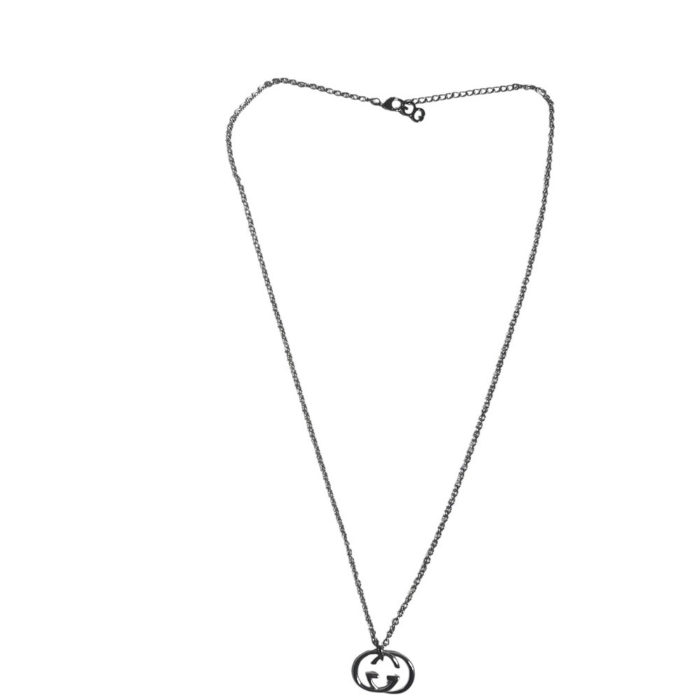 NEW GUCCI Interlocking G Pendant Necklace - Gucci Silver 925 GG Logo Jewelry - Picture 3 of 6